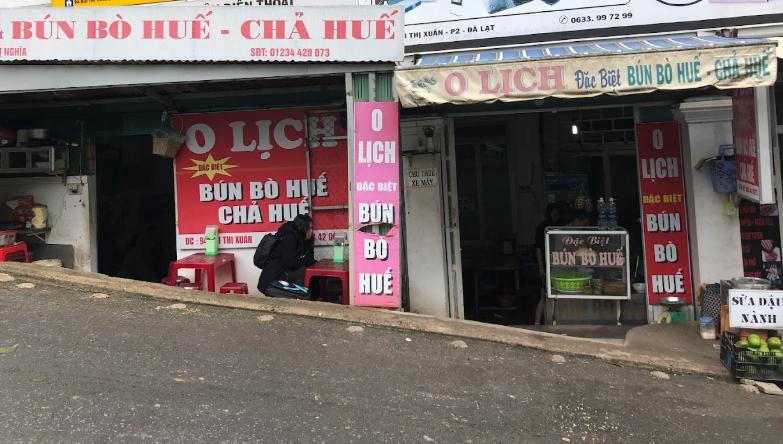 Bún bò Đà Lạt O Lịch tuy nhỏ nhưng không gian thoáng sạch, phục vụ nhanh chóng