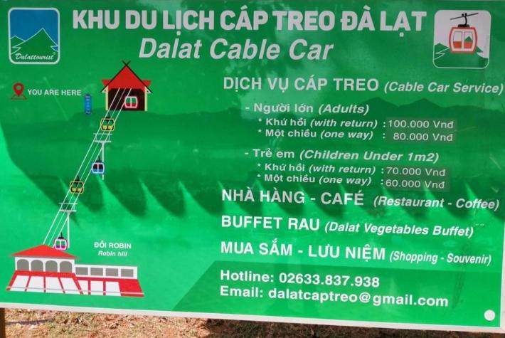 Thông tin giá vé cáp treo Đà Lạt