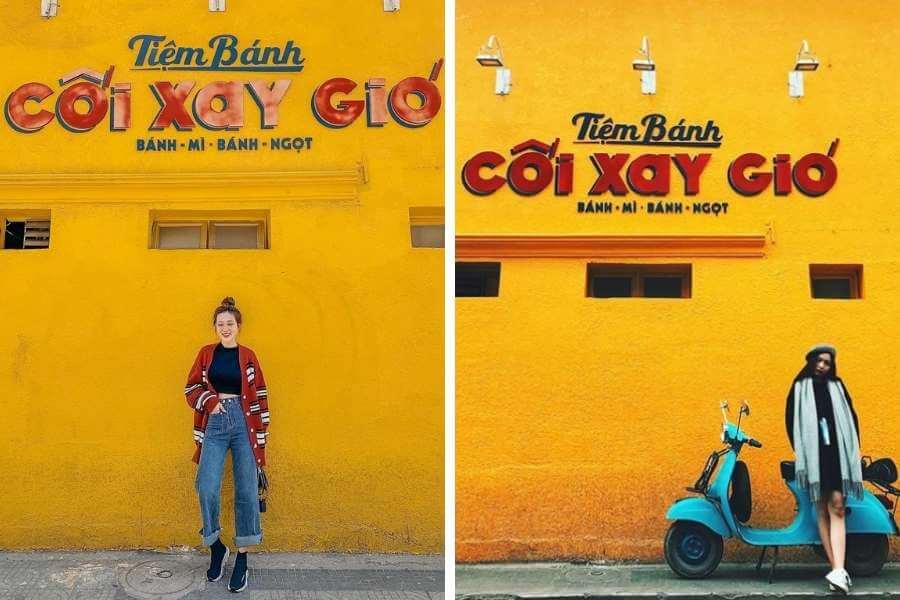 Check in tại bức tượng vàng "Cối xoay gió"