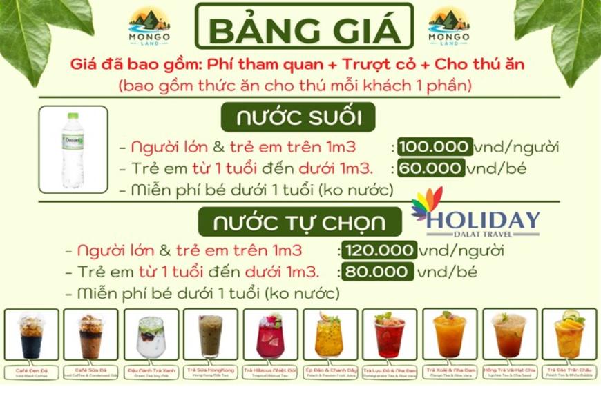 Bảng giá vé thăm quan tại Mongo Land Đà Lạt