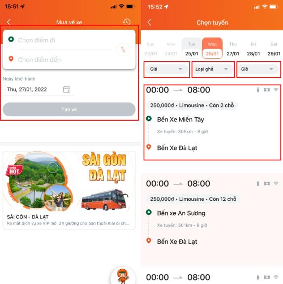 Lưu ý khi đặt vé xe online