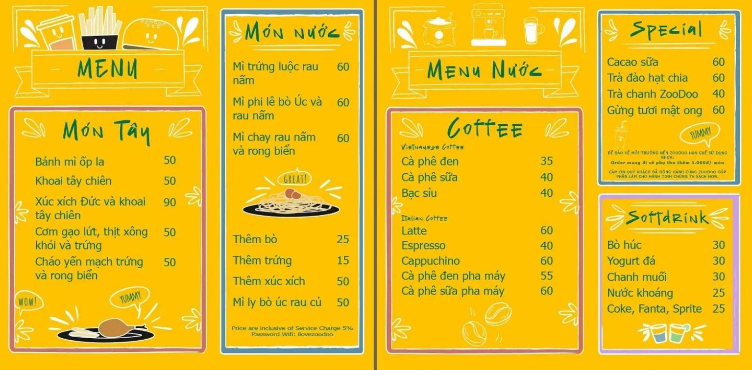 Menu đa dạng các món ăn giúp bạn nạp năng lượng