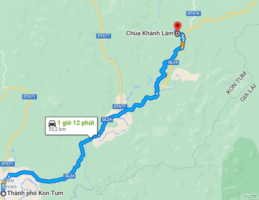 Hướng dẫn đường đi đến chùa Khánh Lâm