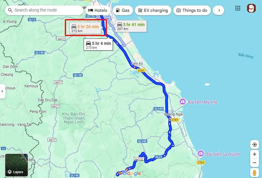 Tuyến đường ĐCT Bắc – Nam phía Đông/ĐCT Đà Nẵng – Quảng Ngãi/CT01, ĐT624B và QL24
