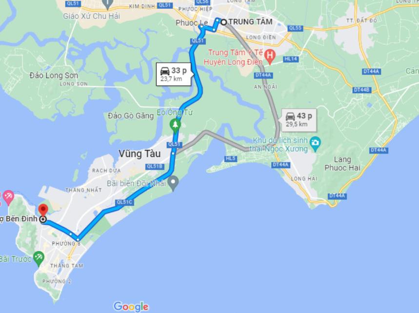 Hướng dẫn đường đi đến chợ Bến Đình Vũng Tàu