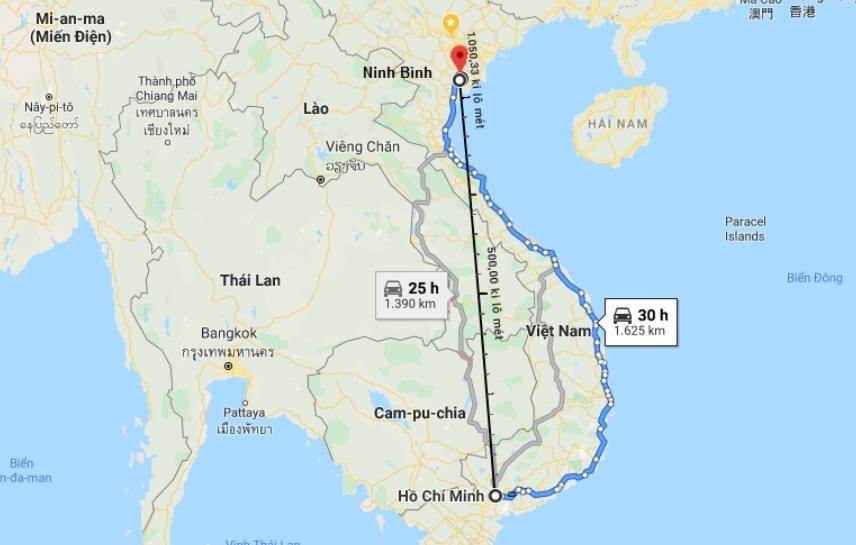 Khoảng cách TPHCM đi Ninh Bình bao nhiêu km?