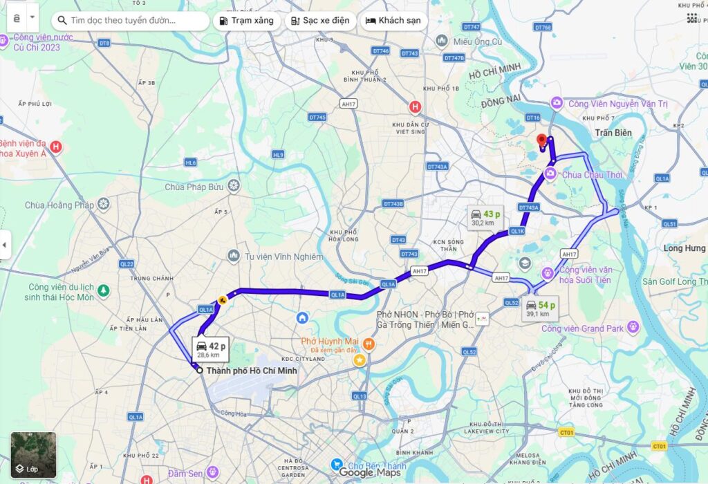 Từ TPHCM đi Biên Hòa bao nhiêu km? Khoảng 25 - 35 km tùy vào lộ trình di chuyển